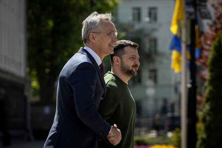 Ukraine's President Volodymyr Zelensky and Nato chief Jens Stoltenberg in Kyiv, Ukraine, April 29 2024. Picture: REUTERS/THOMAS PETER