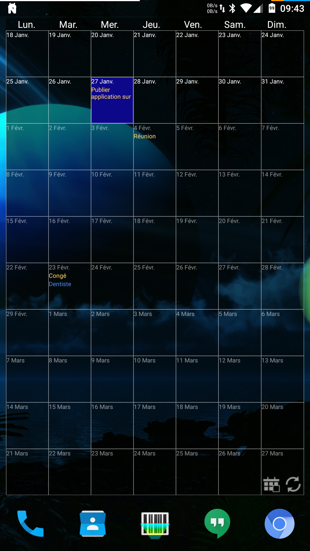 Android application Widget Calendar screenshort