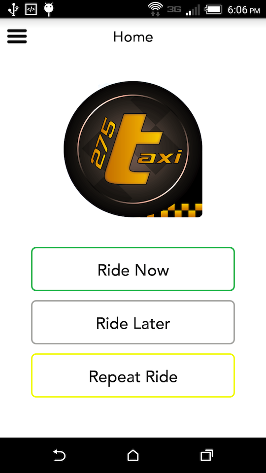 Android application 275Taxi screenshort