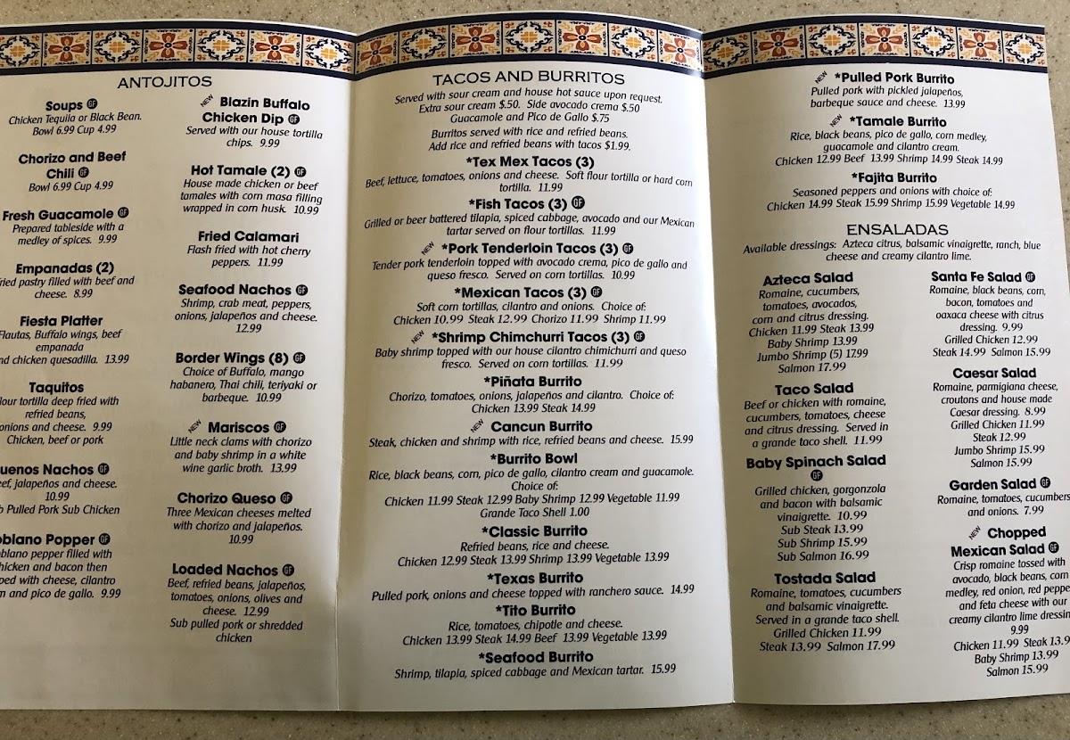 Hot Tamale Mexican Grill & Bar gluten-free menu