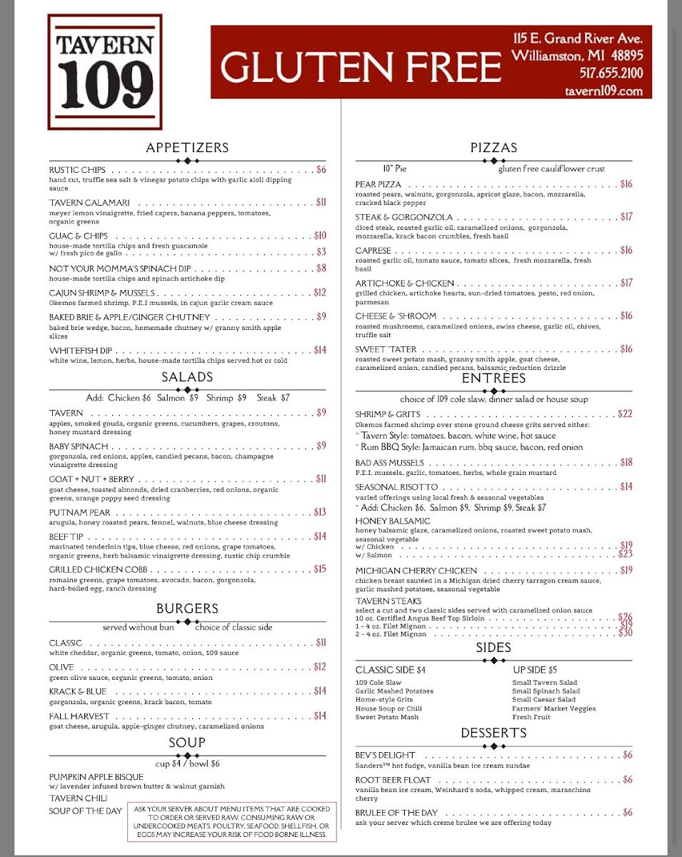 GF Menu Fall 2018