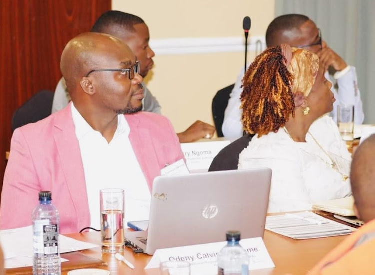 KNRA nuclear inspector Calvins Okwome and other participants during talks on the safety of nuclear and radioactive material held in Nairobi on May 7, 2024