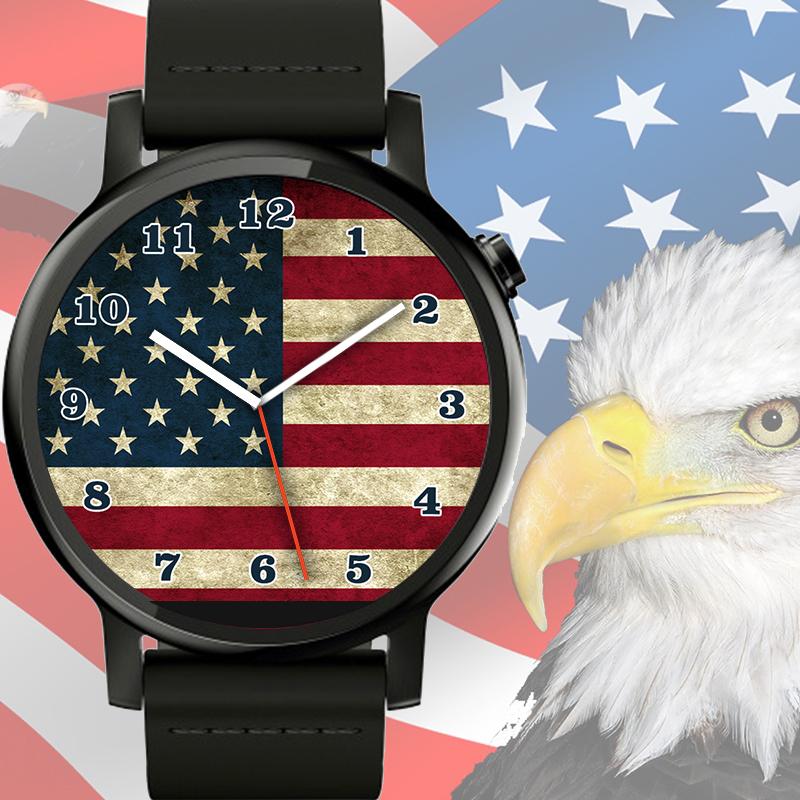 Android application USA Flag Watch Face screenshort