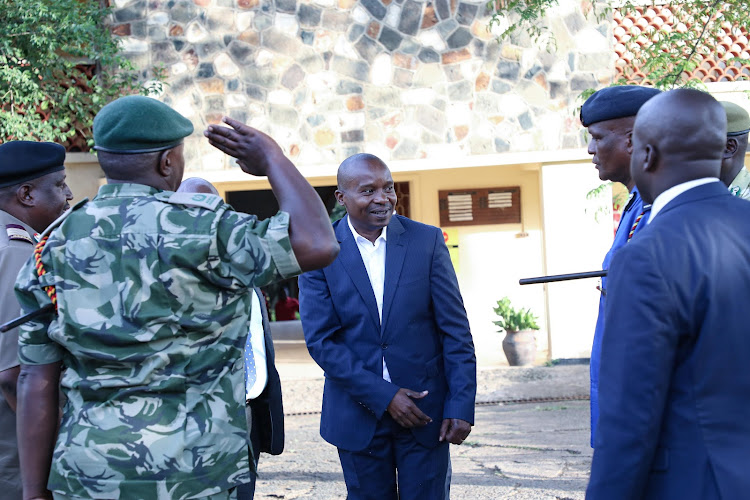 Interior Cabinet Secretary Kithure Kindiki arriving in Homa Bay on March 25, 2024