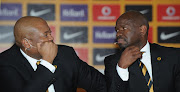 Bobby Motaung and Steve Komphela coach of Kaizer Chiefs during the Kaizer Chiefs Press Conference on 27 June 2016 at Kaizer Chiefs Village.