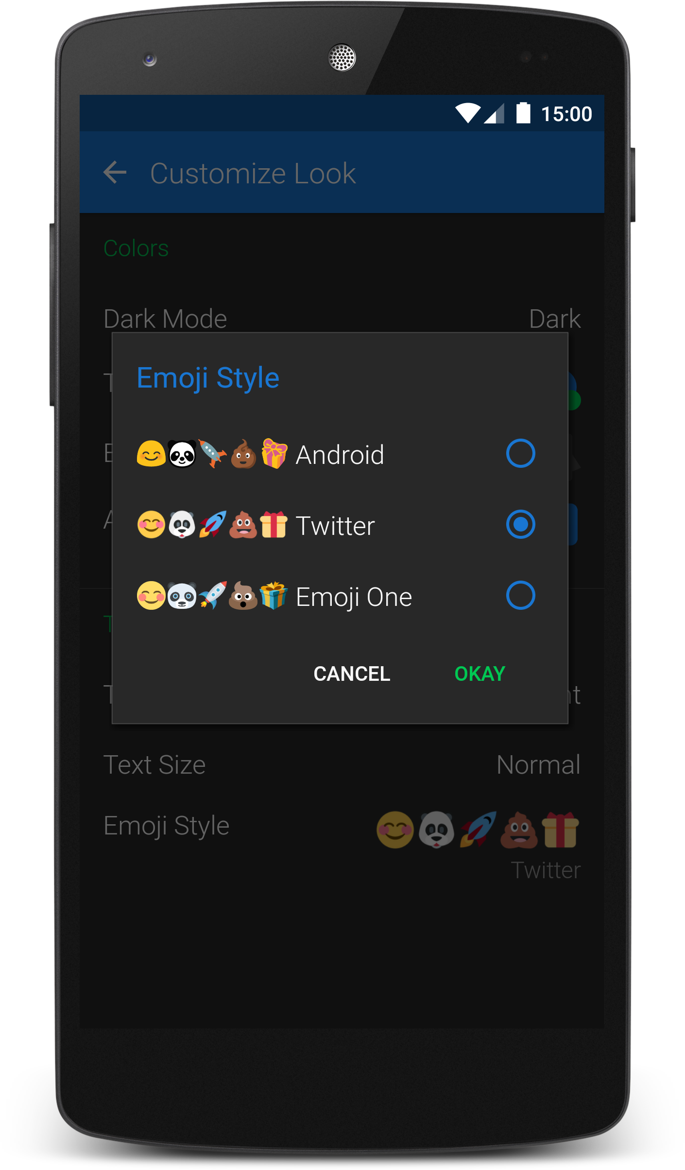 Android application Textra Emoji - Twitter Style screenshort