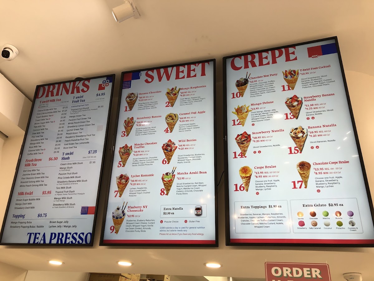 T-Swirl Crepe gluten-free menu