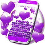 Purple Hearts Keyboard Apk