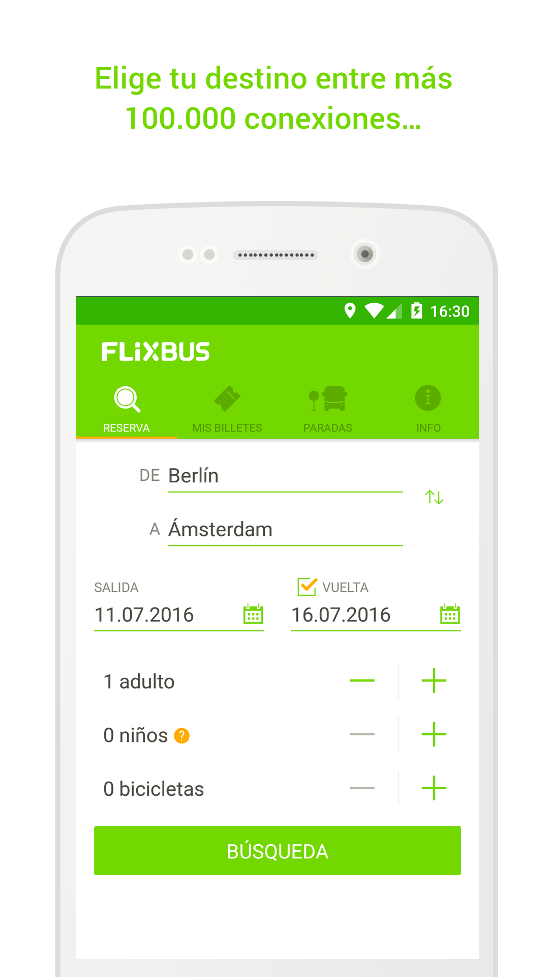 Android application FlixBus: Book Cheap Bus Tickets screenshort
