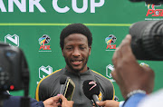 Kaizer Chiefs' attacking midfielder Siphelele Ntshangase speaks to reporters during the an open media day at the club's training base in Naturena, south of Johannesburg, on Tuesday April 17 2018.   