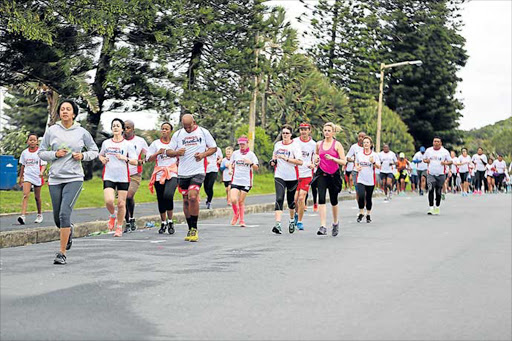The Jumbo 5km fun run/walk was held this past Sunday with hundreds of participants braving the inclement weather to take part in the popular event Picture: SIBONGILE NGALWA