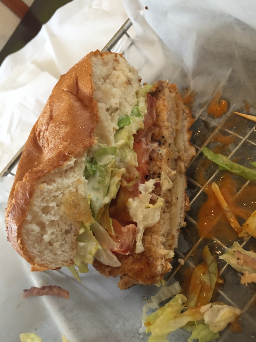 Buffalo chicken sandwich on GF bun...super good!