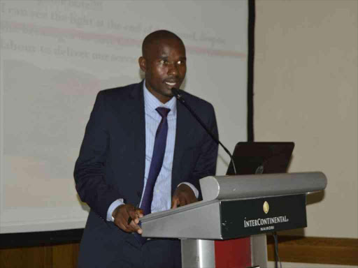 A file photo of Abraham Samoei who is the new Chairman of the Institute of Surveyors of Kenya during a press conference. /COURTESY