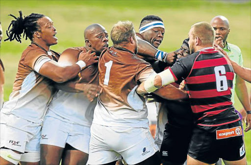 TENSION: Border Bulldogs players in action against the EP Kings earlier this season. The Bulldogs will be playing the Kings U21 team in a warmup game this afternoon