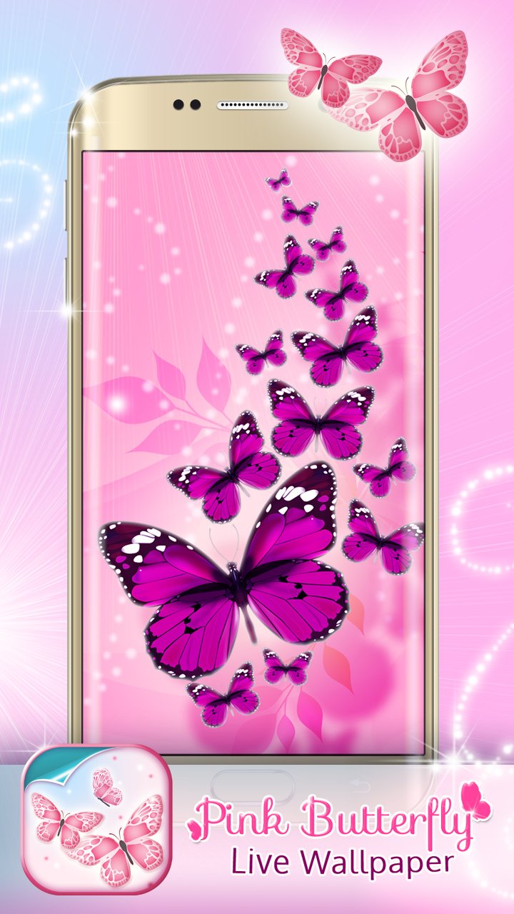 Android application Pink Butterfly Live Wallpaper screenshort