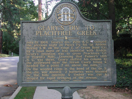 July 19, 1864. Geary´s Div. 20th A.C [Federal] camped the previous night Paces ferry Road (at Arden) Moving S.W. on the ridge E. of Green Bone Cr. by a road more or less identical with Arden....