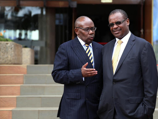 Attorney General Githu Muigai and Nairobi Governor Evans Kidero at the KICC during the launch of EACC strategic plan on March 18, 2014 / HEZRON NJOROGE