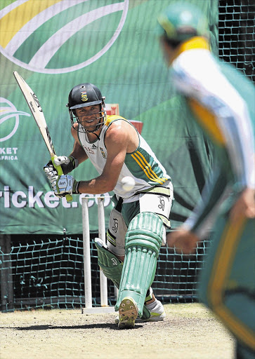 South Africa's new limited overs captain AB de Villiers in the nets yesterday ahead of the first ODI in Paarl today. De Villiers wants to bring energy and creativity to the side Picture: SHAUN ROY/GALLO IMAGES