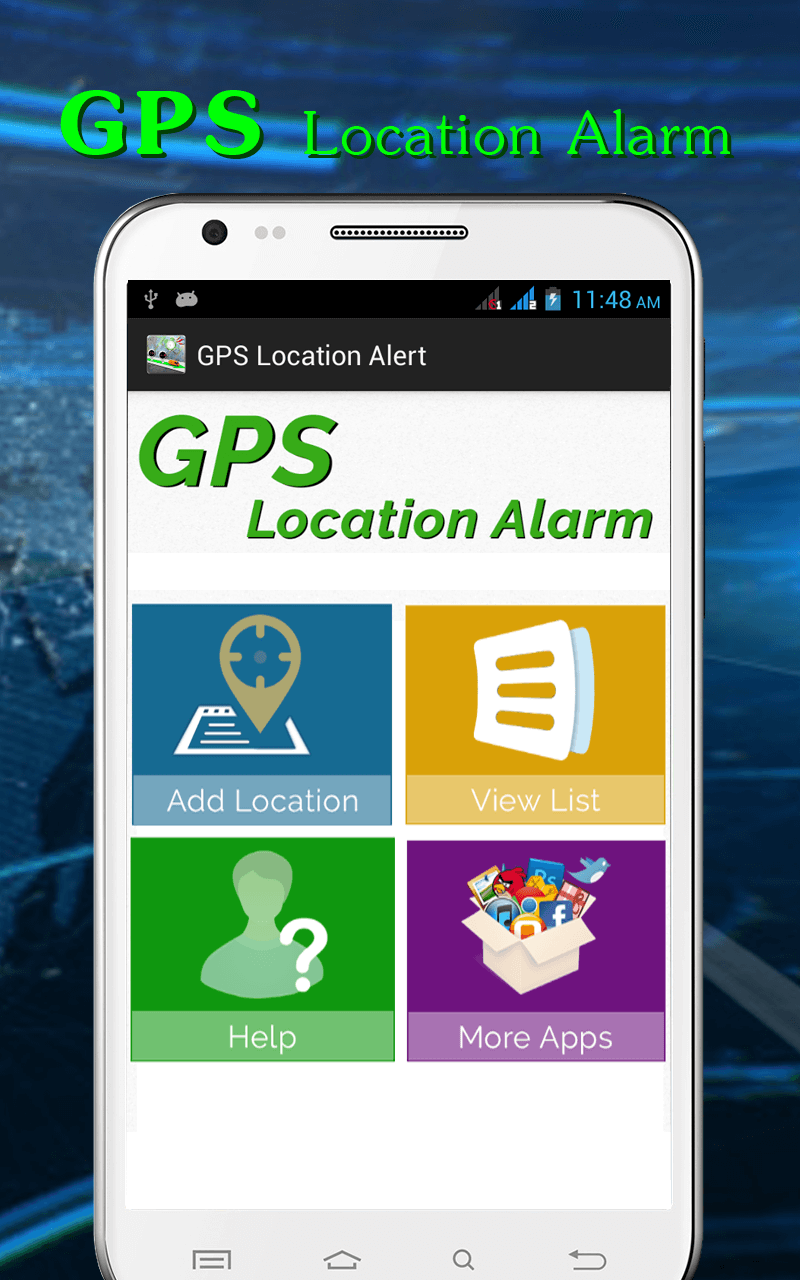 Android application GPS Location Alarm screenshort