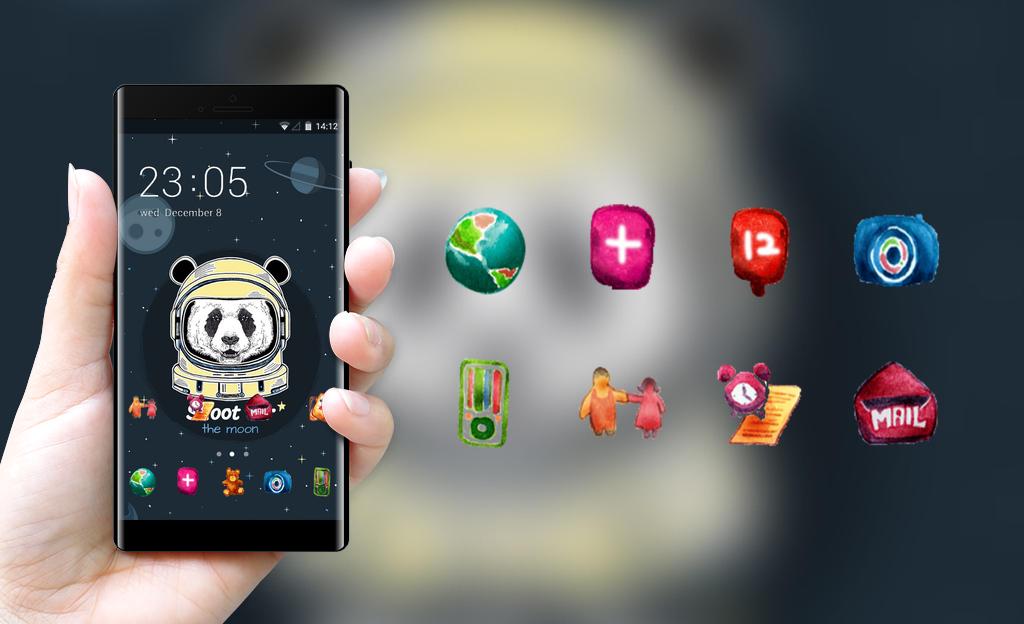 Cool Panda Merry Go Round Planet Space Free Theme — приложение на Android