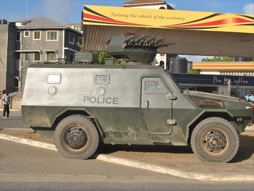 An armoured personnel carrier at Malindi town. Security has been beefed up in the area ahead of the festive season. /ALPHONCE GARI