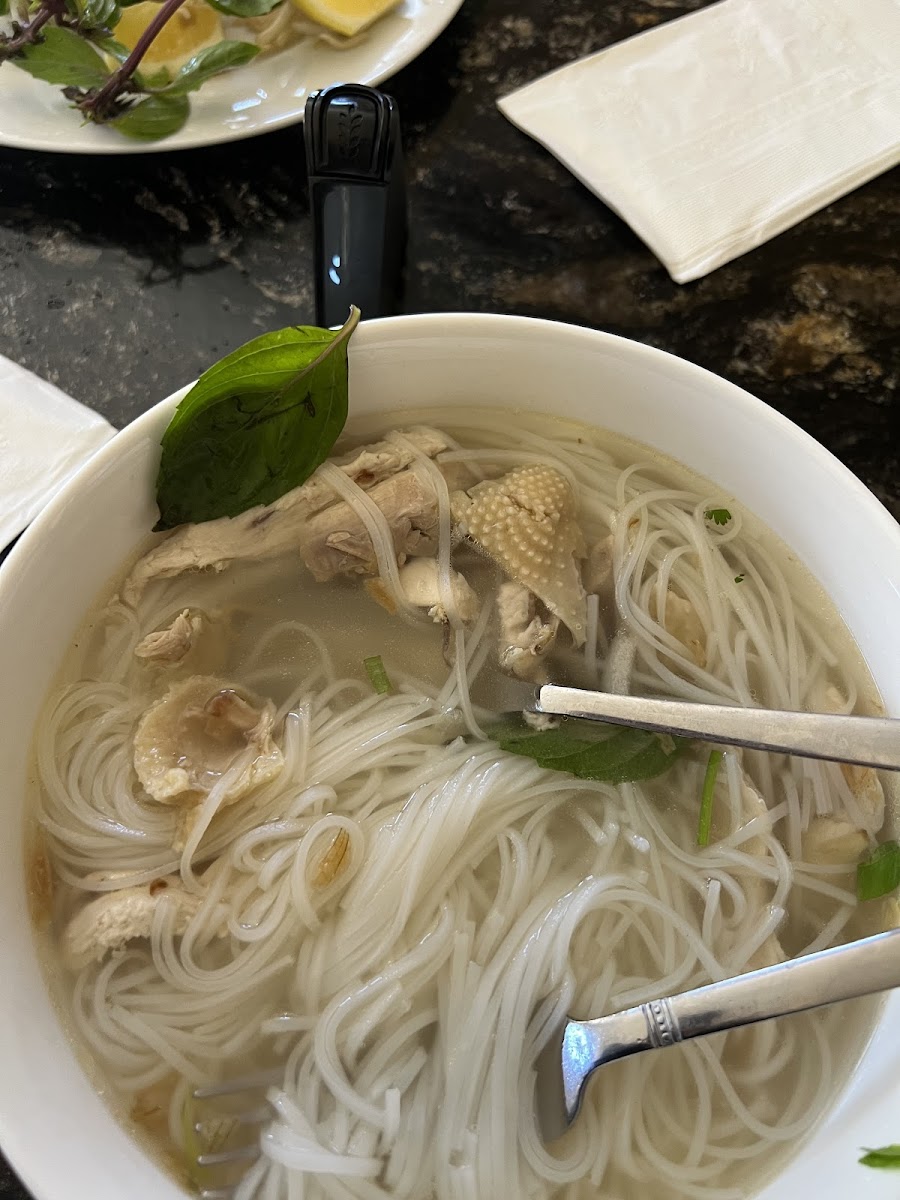 Chicken pho tested gluten free smiley face on the Nima sensor