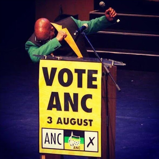 President Jacob Zuma demonstrating the party’s new election meme