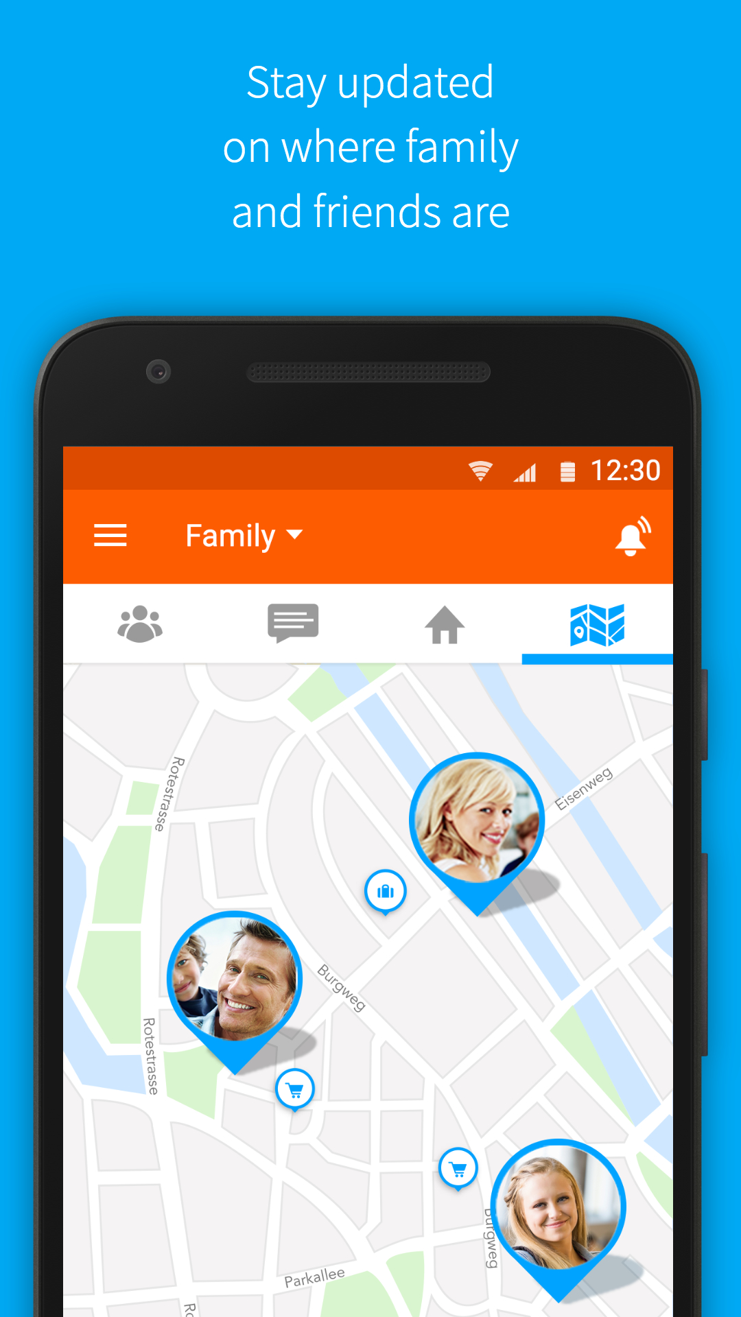 Android application Find my Phone. Family GPS Locator by Familo screenshort