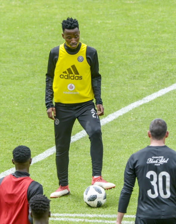 Thamsanqa Sangweni of Orlando Pirates during the Orlando Pirates Media Open Day at Rand Stadium on February 26, 2018 in Johannesburg, South Africa.