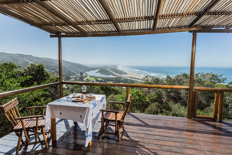 Aloe House deck at The Wilderness Bushcamp, with its incredible view of the Garden Route.