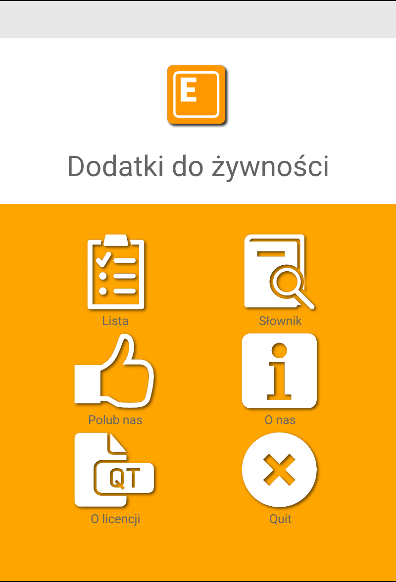 Android application E dodatki do żywności PRO screenshort