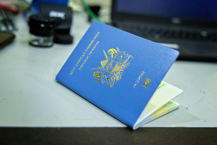 A Kenyan passport booklet.