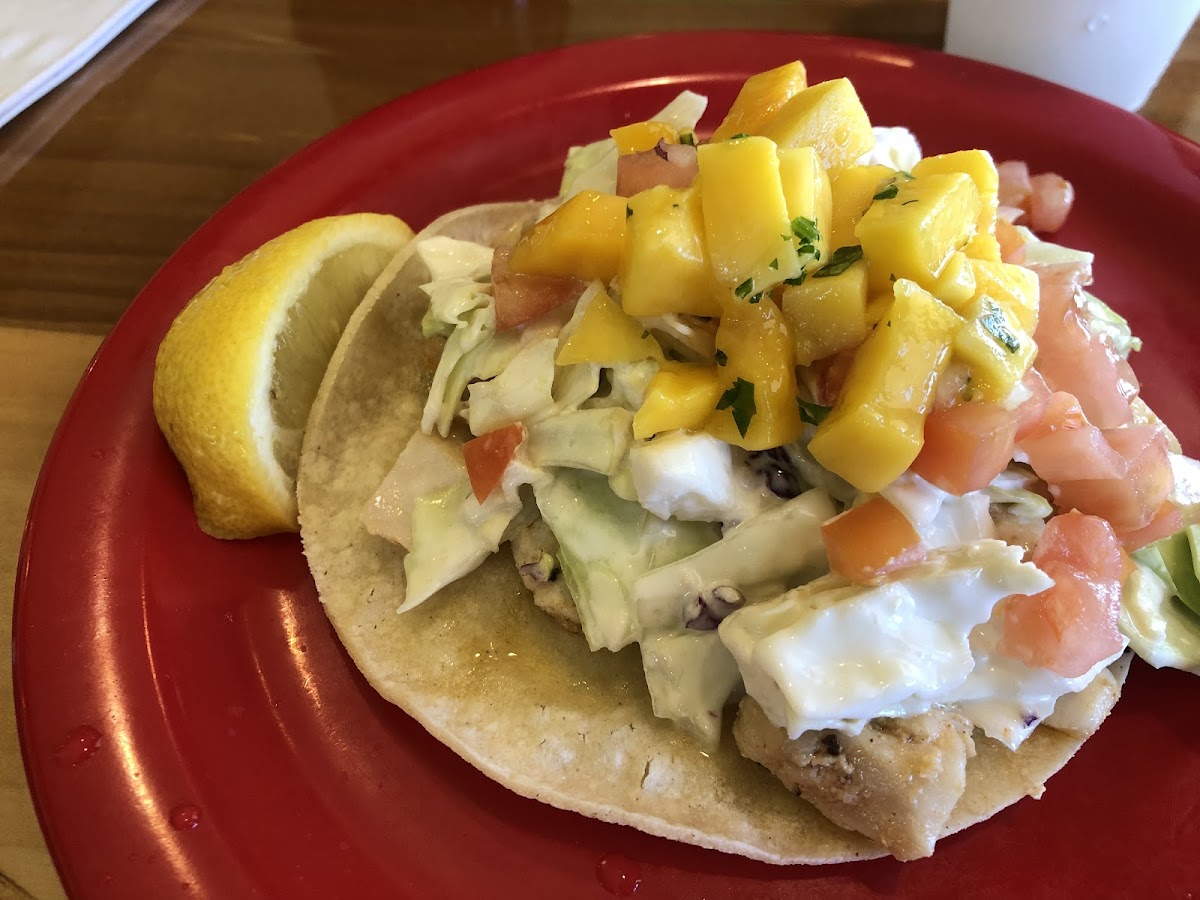 Fish tacos heaped with delicious ingredients