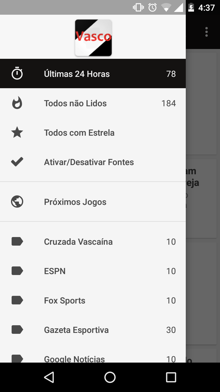 Android application Notícias do Vasco Vascão screenshort