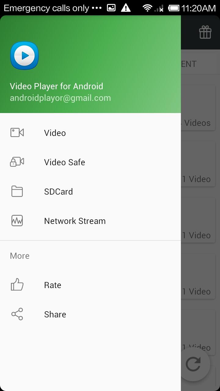 Android application Video Player for Android screenshort