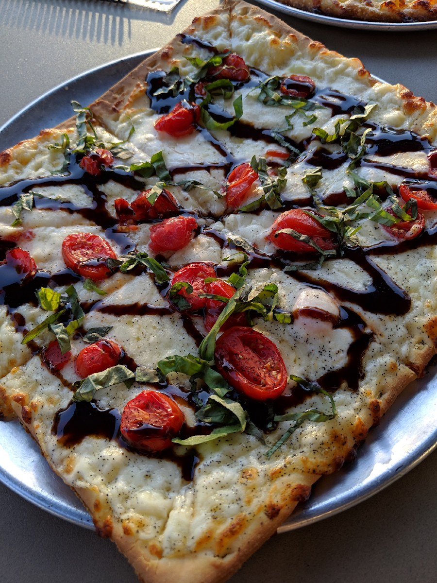 Caprese pizza with a balsamic reduction...so very good!