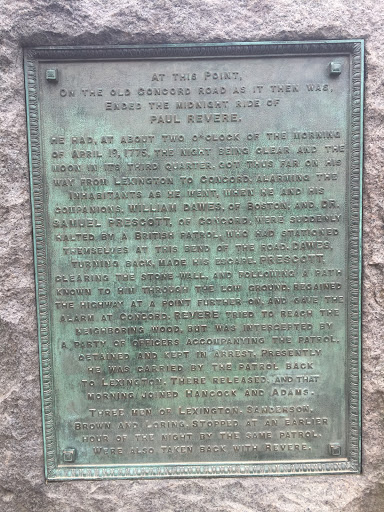 Plaque marking the endpoint of Paul Revere's famous midnight ride.  Submitted by Eli Anders (@elioanders) 