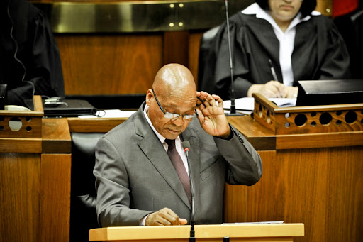 President Jacob Zuma addresses the National Assembly. File photo.