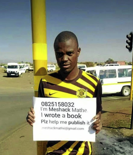 Meshack Bevhula begging on the streets for someone to publish his book.