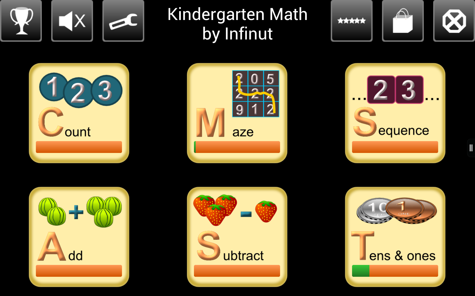 Android application Kindergarten Math screenshort