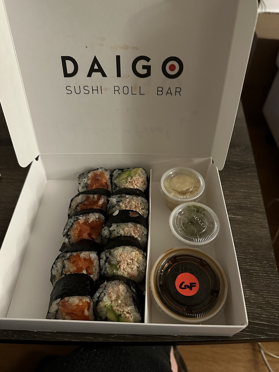 Gluten-Free at Daigo Sushi Roll Bar