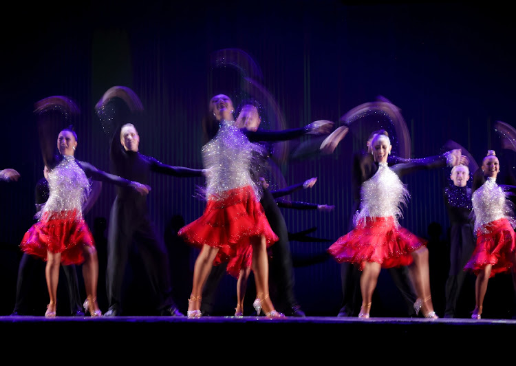 Dancers were photographed using a slow shutter speed during their performance in Durban as part of the BYU Ballroom Dance Company's international tour.