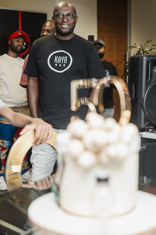 Thabo “T-Bose” Mokwele at his 50th surprise party at Kaya 959 radio station in Rosebank.