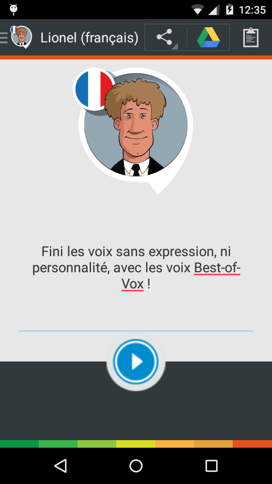 Android application Lionel voice (French) screenshort