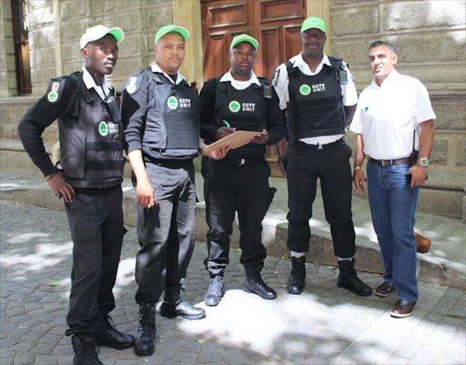 Cape Town Central City security patrol officers with Muneeb Hendricks, CCID Safety and Security Manager PHOTO:Supplied