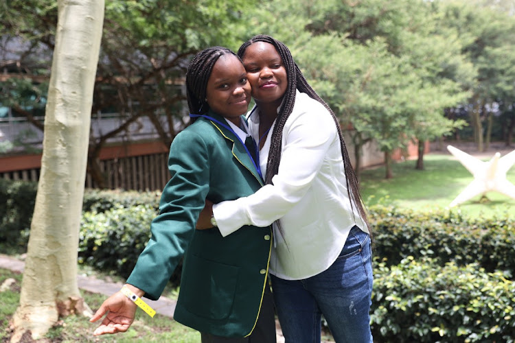 Mavhungu Mbedzi, 17, from Patrick Ramaano High School in Venda with her mother.