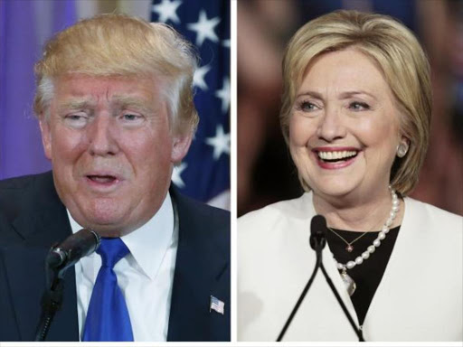 Donald Trump (L) and Hillary Clinton (R)