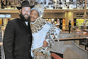 Phakama Shembe, right, leader of the Gauteng faction of the Shembe Church, with Farrel Shalkoff, chairman of Bibleo, who will provide the church with the Tanach, an English version of the Hebrew Bible, comprisingthe Torah, Prophets and sacred writings, including Psalms, Proverbs and historical books