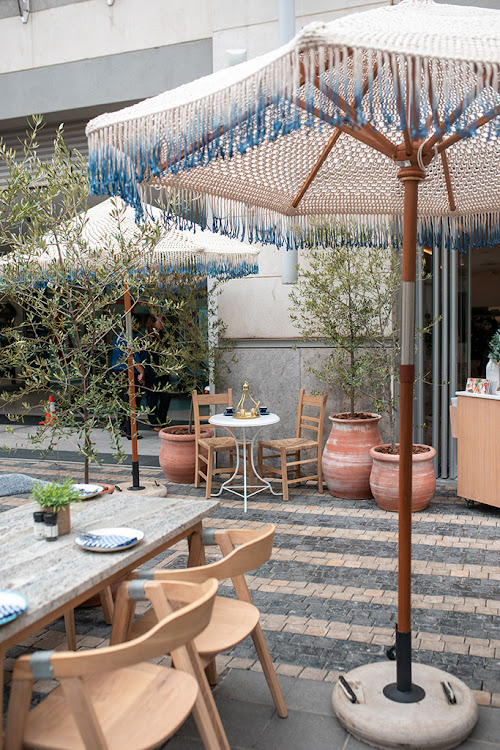 Enjoy dining in the sunny courtyard.