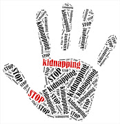 Stop kidnapping. - Stock image